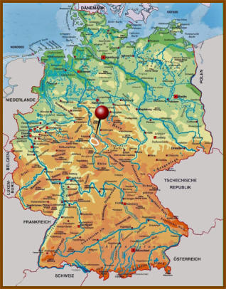 Lage des Gebirges in Deutschland