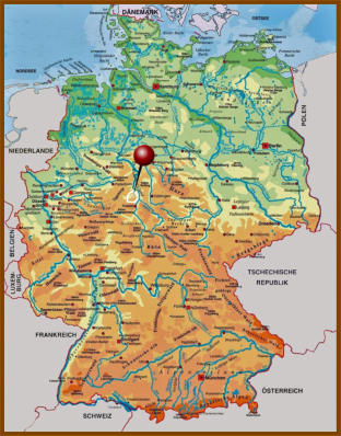 Lage des Gebirges in Deutschland
