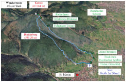 Unsere Auf- und Abstiegsroute im Pf�lzerwald